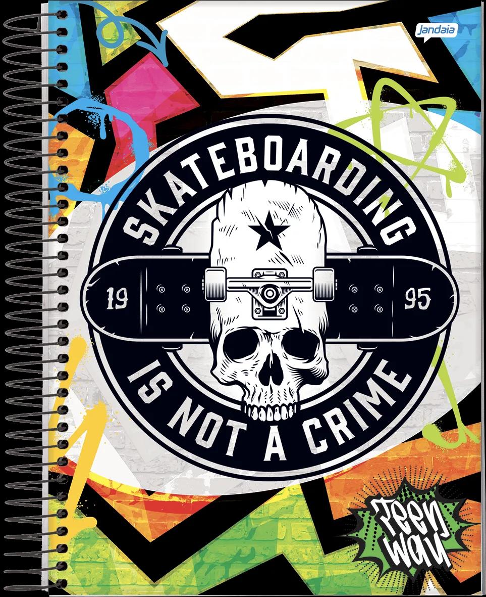 CADERNO ESPIRAL 1/8 CAPA DURA 96 FOLHAS - TEEN WAY — miniatura 2