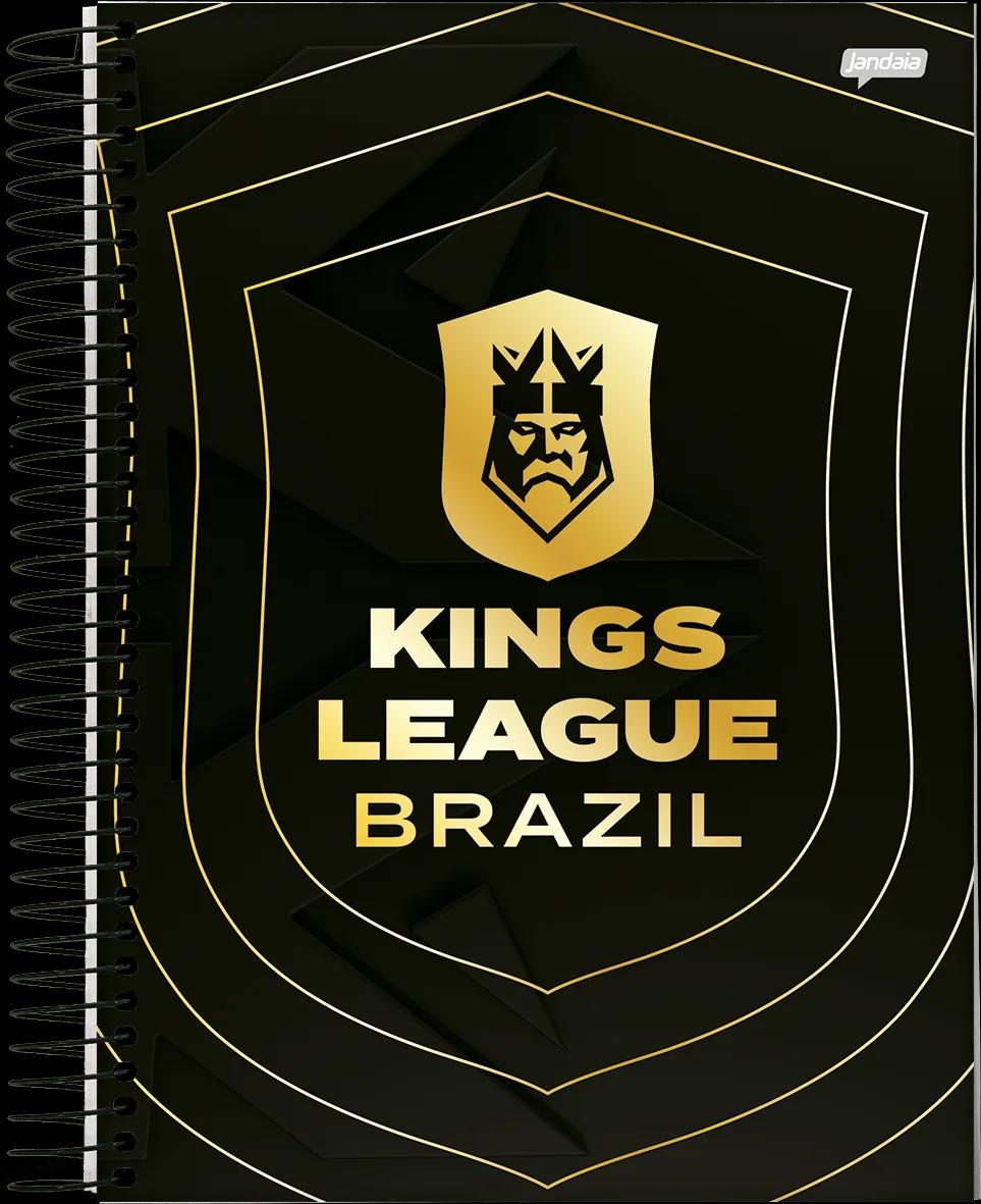 CADERNO ESPIRAL 1/4 140X200MM 80FLS - KINGS LEAGUE BRAZIL — imagem 1