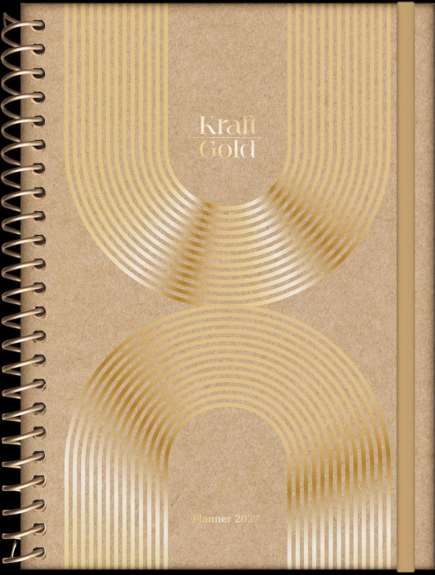 AGENDA PLANEJAMENTO ESPIRAL 175X242MM 80FLS - KRAFT GOLD