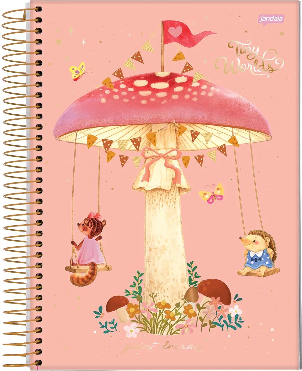 CADERNO ESPIRAL UNIVERSITÁRIO CAPA DURA 01 MATÉRIA 80 FOLHAS - TINY WORLDS — miniatura 4