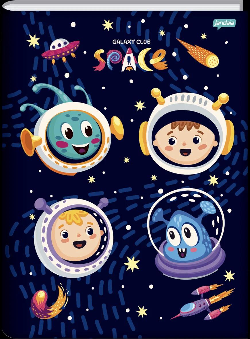 CADERNO BROCHURA CAPA DURA UNIVERSITÁRIO 80 FOLHAS - GALAXY CLUB SPACE — miniatura 4