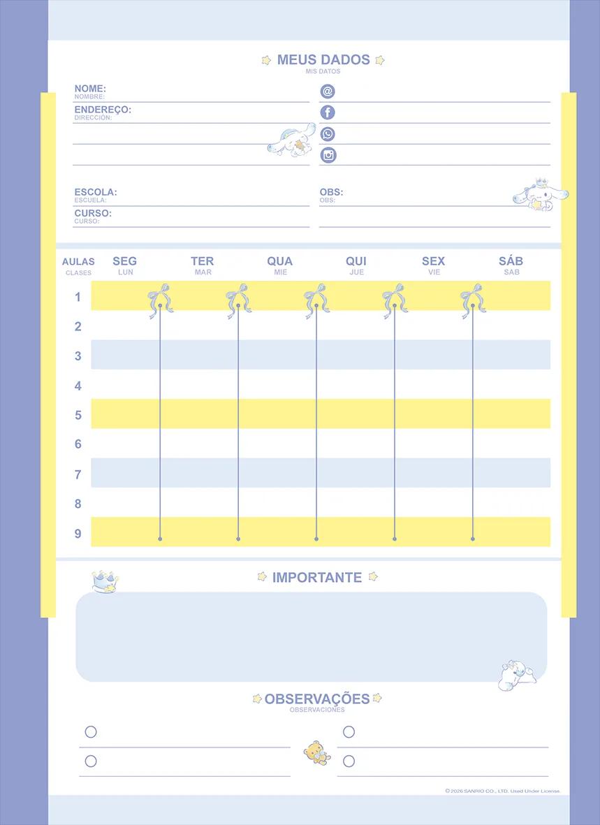 CADERNO ESPIRAL UNIVERSITÁRIO CAPA DURA 01 MATÉRIA 80 FOLHAS - CINNAMOROLL — miniatura 13