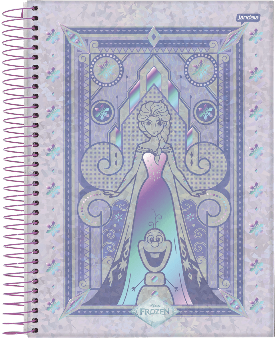 CADERNO ESPIRAL UNIVERSITÁRIO CAPA DURA 01 MATÉRIA 80 FOLHAS - FROZEN — miniatura 3