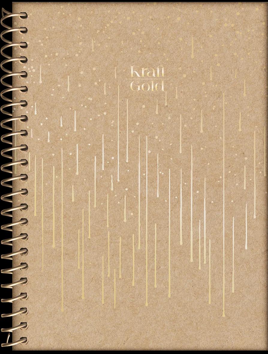 CADERNO ESPIRAL CAPA DURA 01 MATÉRIA COLLEGE - KRAFT GOLD — miniatura 3
