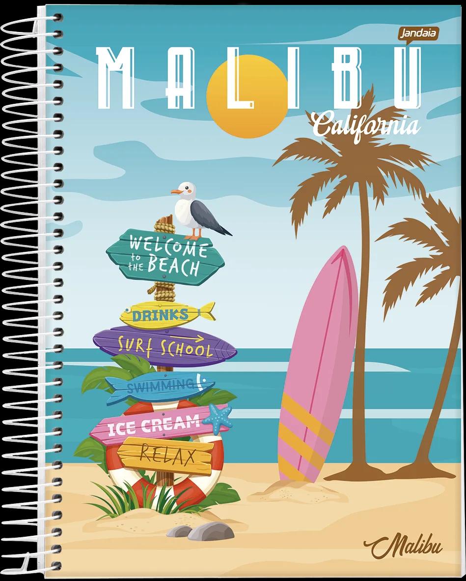 CADERNO ESPIRAL UNIVERSITÁRIO CAPA DURA 15 MATÉRIAS 240 FOLHAS - CALI E MALIBU — miniatura 4