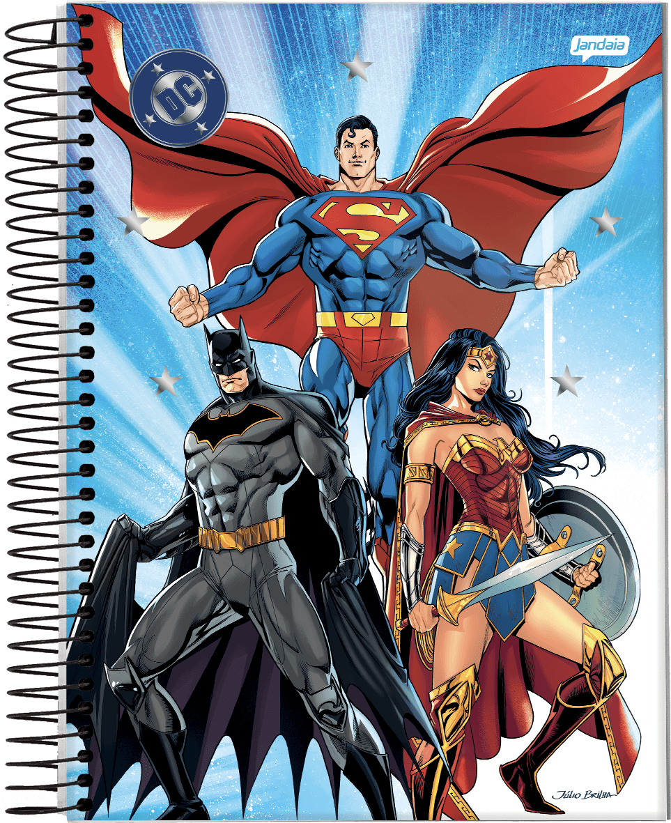 CADERNO ESPIRAL UNIVERSITÁRIO CAPA DURA 15 MATÉRIAS 240 FOLHAS - DC COMICS