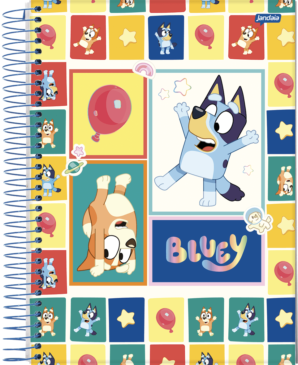CADERNO ESPIRAL UNIVERSITÁRIO CAPA DURA 01 MATÉRIA 80 FOLHAS - BLUEY — miniatura 3
