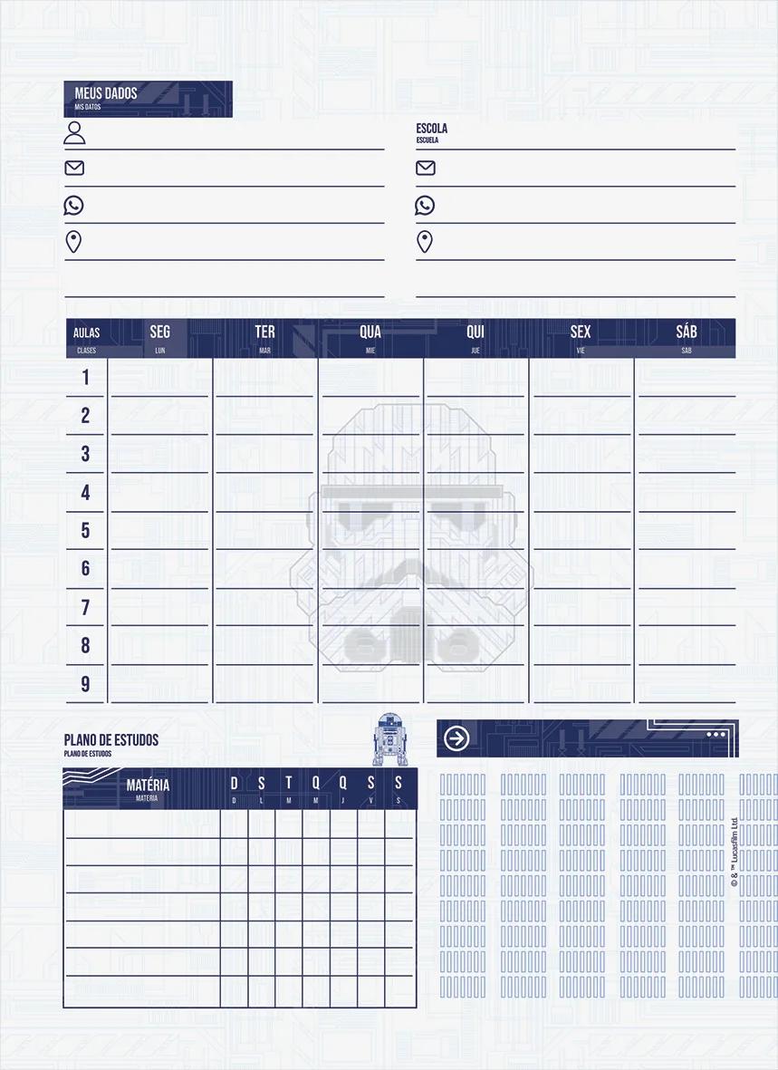 CADERNO UNIVERSITÁRIO CAPA DURA 01 MATÉRIA 80 FOLHAS NEO - STAR WARS — miniatura 10