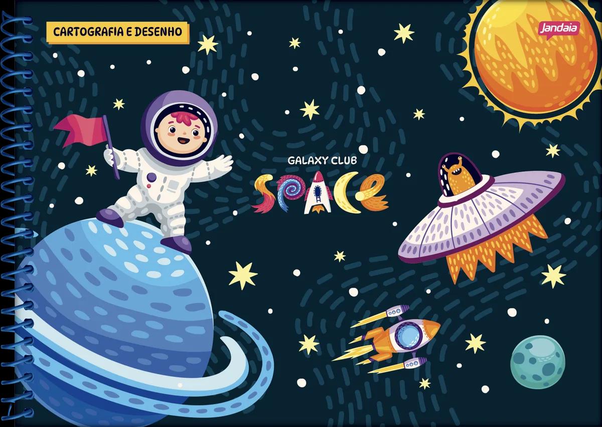 CADERNO ESPIRAL CAPA DURA 80 FOLHAS CARTOGRAFIA - GALAXY CLUB SPACE — miniatura 2