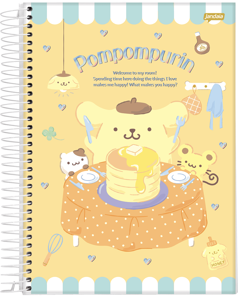 CADERNO ESPIRAL UNIVERSITÁRIO CAPA DURA 01 MATÉRIA 80 FOLHAS - POMPOMPURIN — miniatura 4