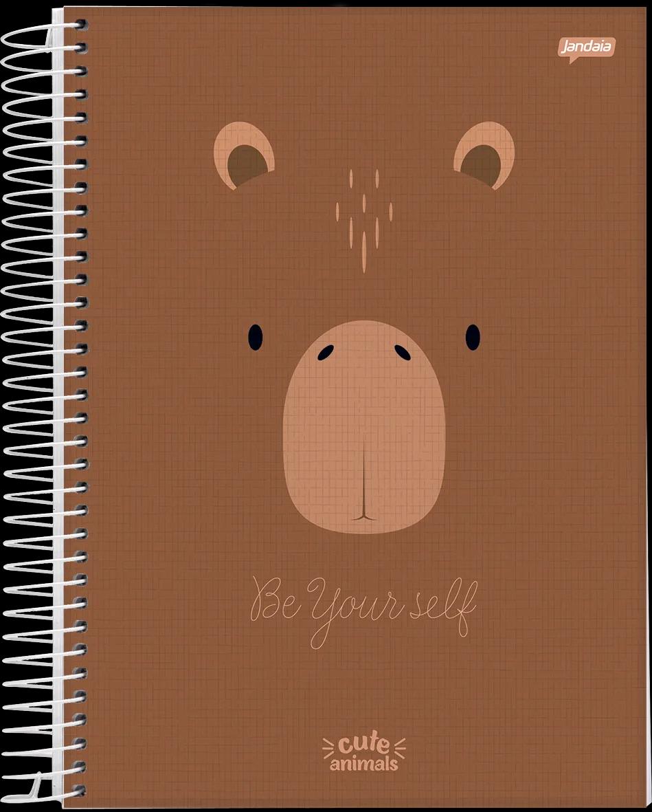 CADERNO ESPIRAL CAPA DURA 1/8 80 FOLHAS - CUTE ANIMALS