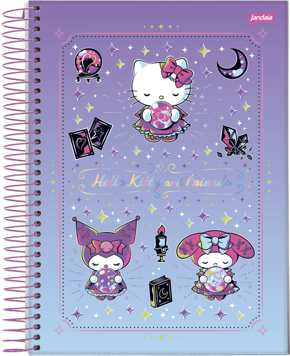 CADERNO ESPIRAL UNIVERSITÁRIO CAPA DURA 10 MATÉRIAS 160 FOLHAS - BESTIES FOREVER