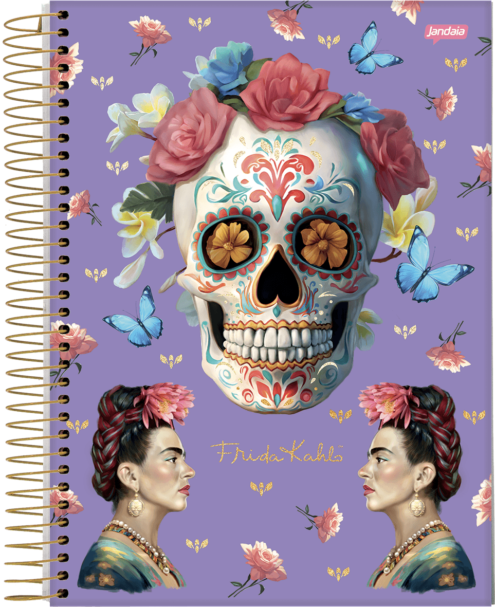 CADERNO ESPIRAL UNIVERSITÁRIO CAPA DURA 10 MATÉRIAS 160 FOLHAS - FRIDA KAHLO