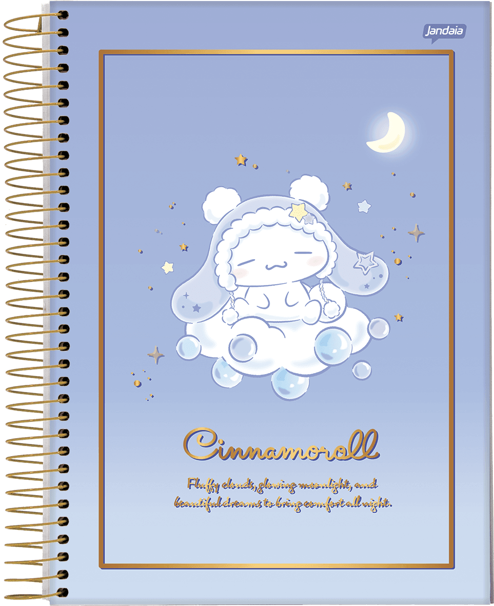 CADERNO ESPIRAL UNIVERSITÁRIO CAPA DURA 10 MATÉRIAS 160 FOLHAS - CINNAMOROLL