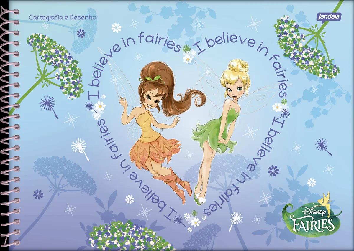 CADERNO ESPIRAL CAPA DURA 80 FOLHAS CARTOGRAFIA - FADAS DISNEY