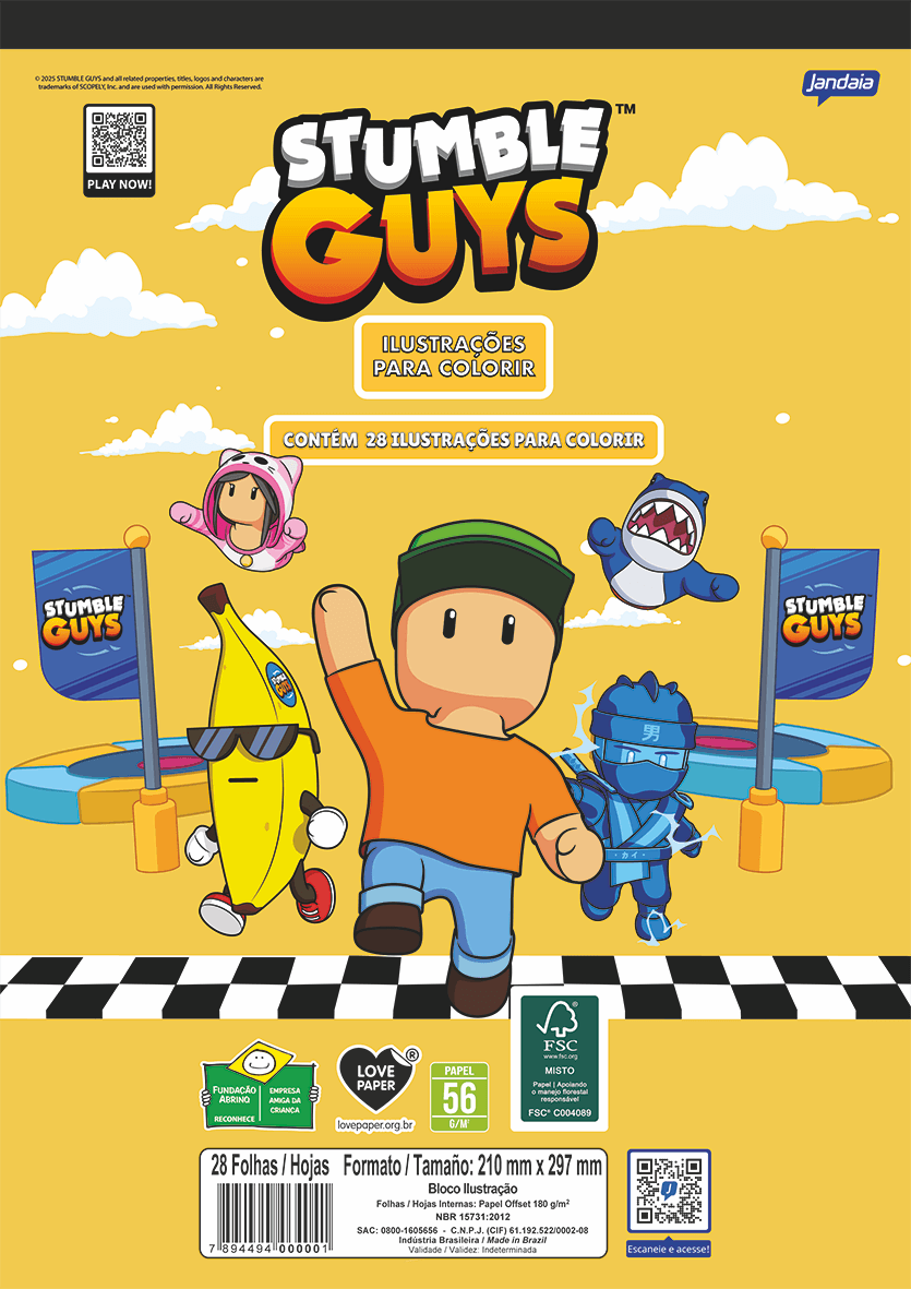 FOLHAS ILUSTRAÇÃO 180G A4 - STUMBLE GUYS