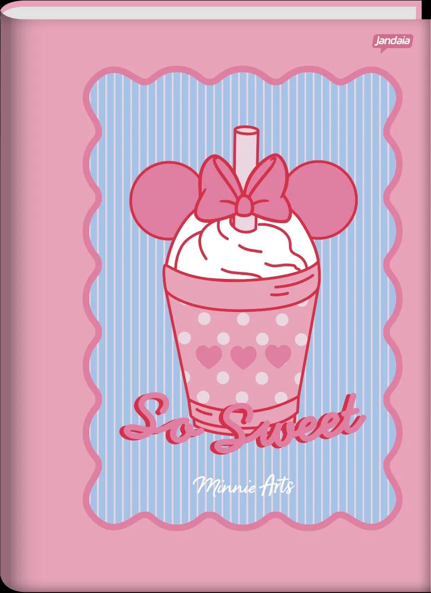 CADERNO BROCHURA CAPA DURA 1/4 80 FOLHAS - MINNIE ARTS