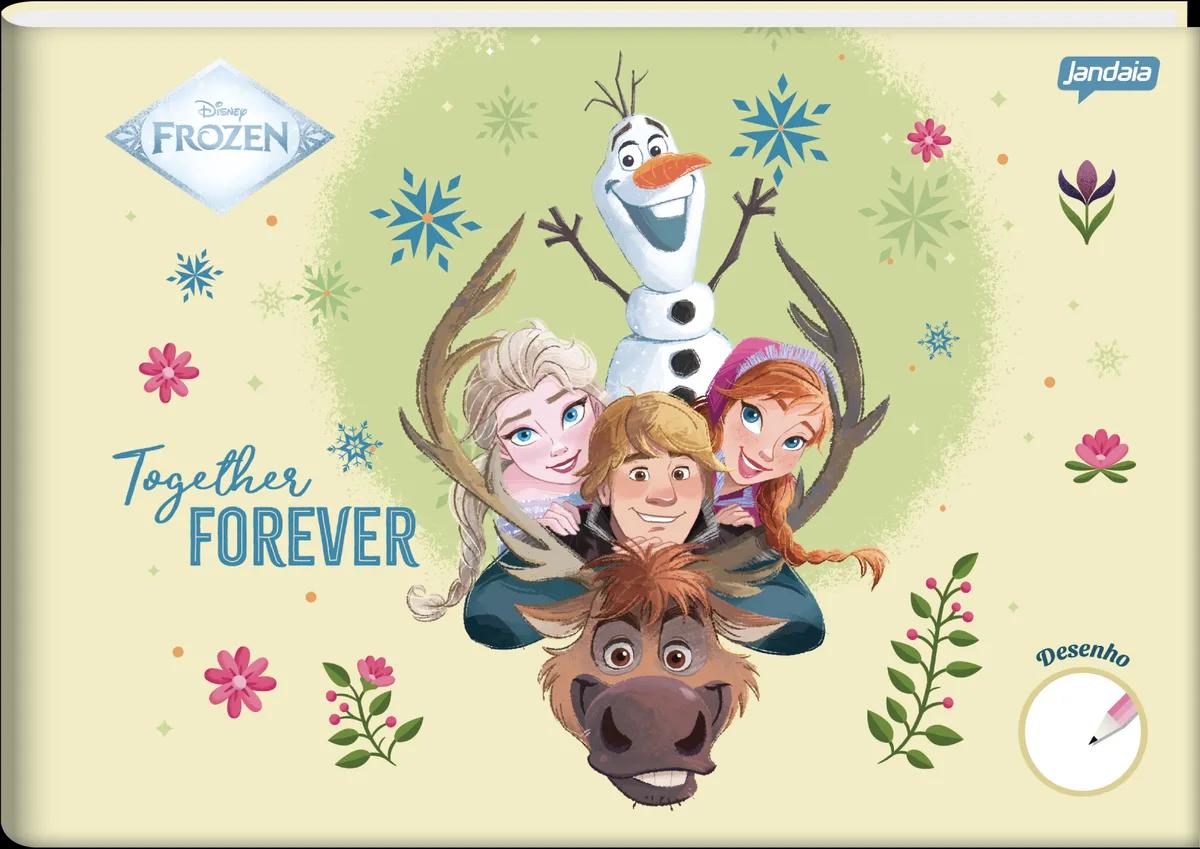 CADERNO BROCHURA CAPA DURA 1/4 40 FOLHAS DESENHO - FROZEN