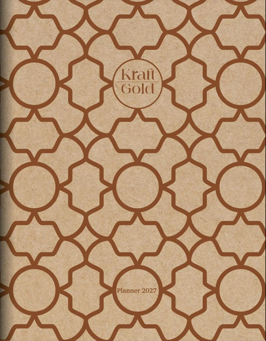 AGENDA DIÁRIA BROCHURA PLANNER MENSAL190X248MM 20FLS - KRAFT GOLD — miniatura 2