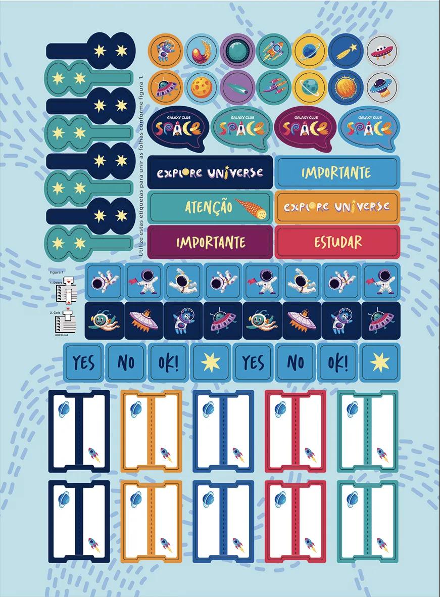 CADERNO ESPIRAL UNIVERSITÁRIO CAPA DURA 01 MATÉRIA 80 FOLHAS - GALAXY CLUB SPACE — miniatura 6