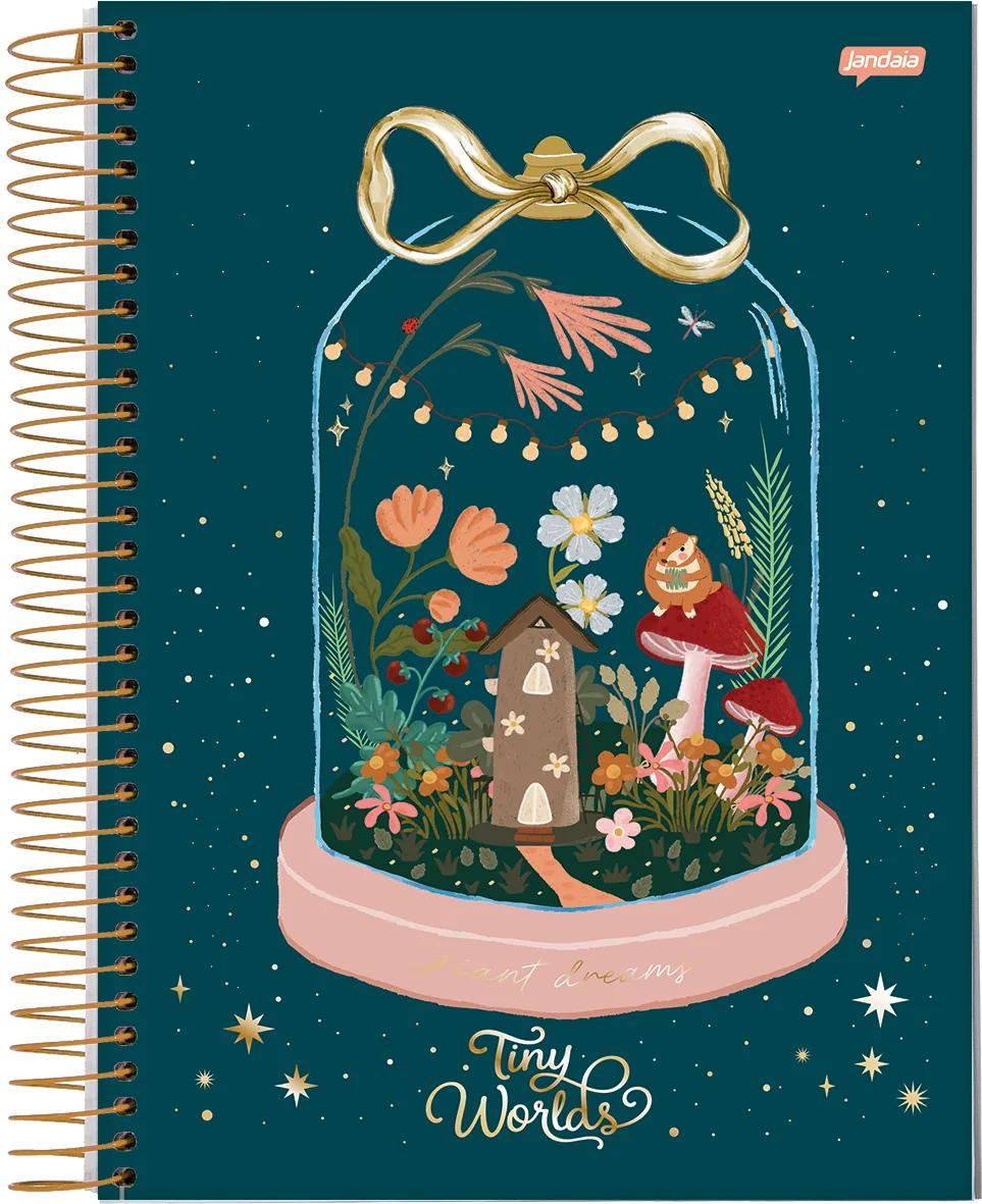 CADERNO ESPIRAL UNIVERSITÁRIO CAPA DURA 01 MATÉRIA 80 FOLHAS - TINY WORLDS