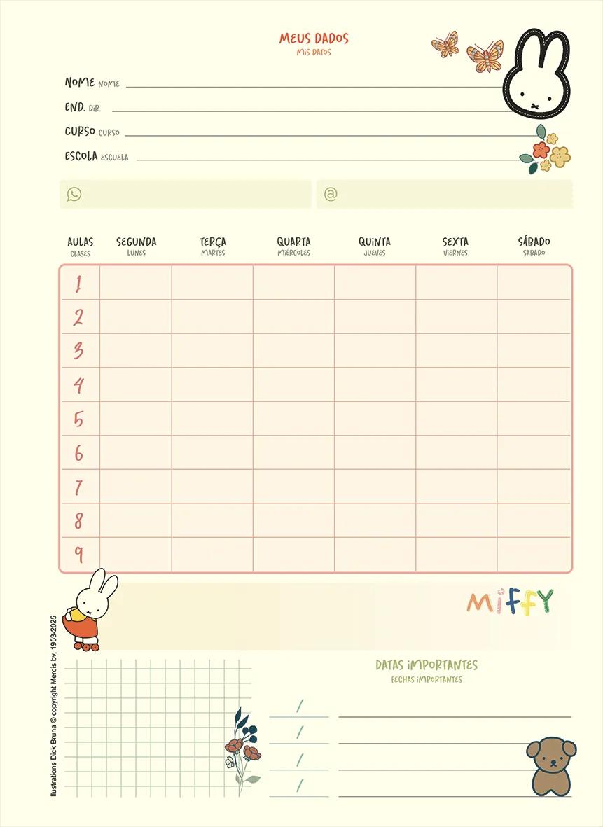 CADERNO ESPIRAL UNIVERSITÁRIO CAPA DURA 01 MATÉRIA 80 FOLHAS - MIFFY — miniatura 15