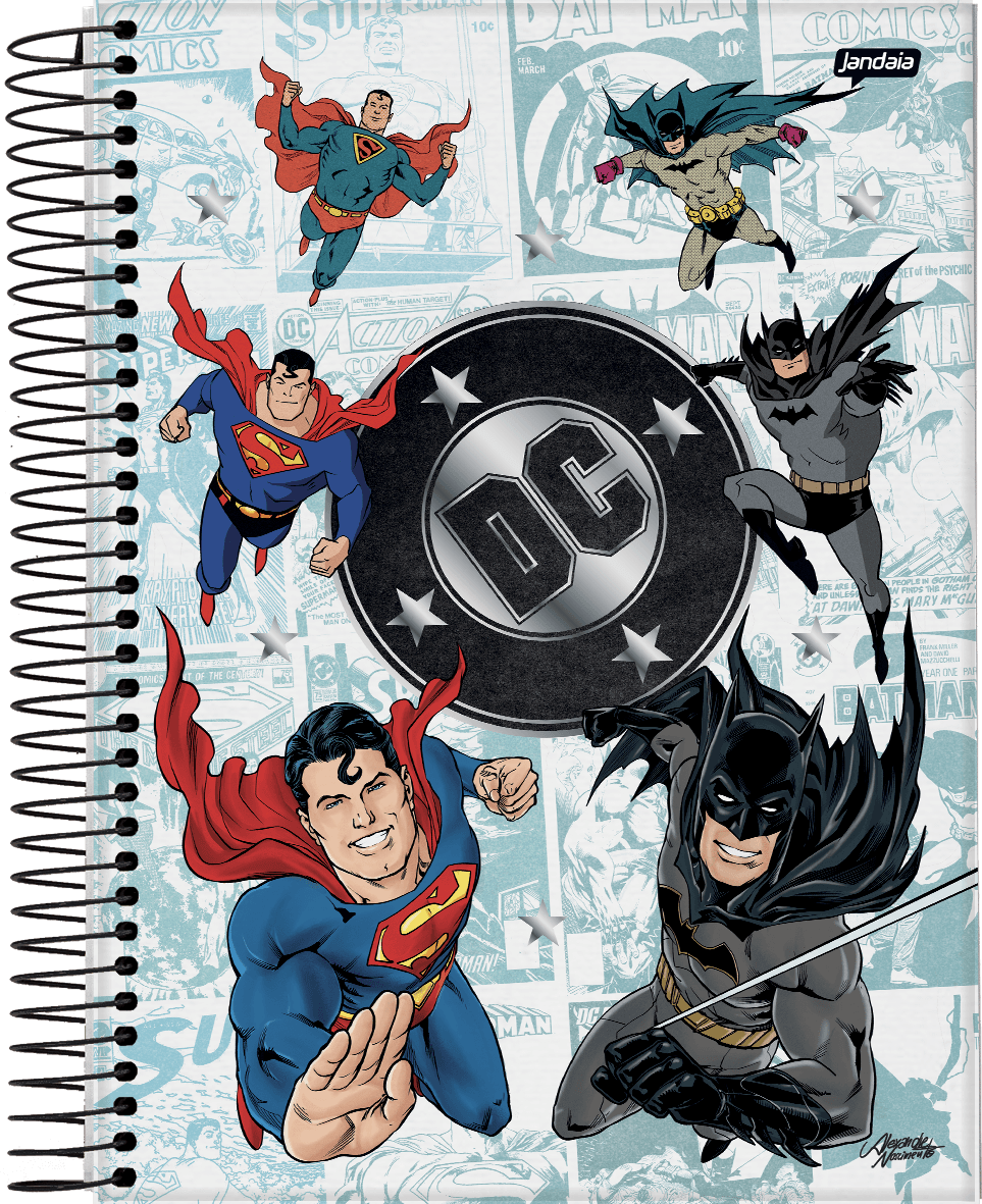 CADERNO ESPIRAL UNIVERSITÁRIO CAPA DURA 01 MATÉRIA 80 FOLHAS - DC COMICS