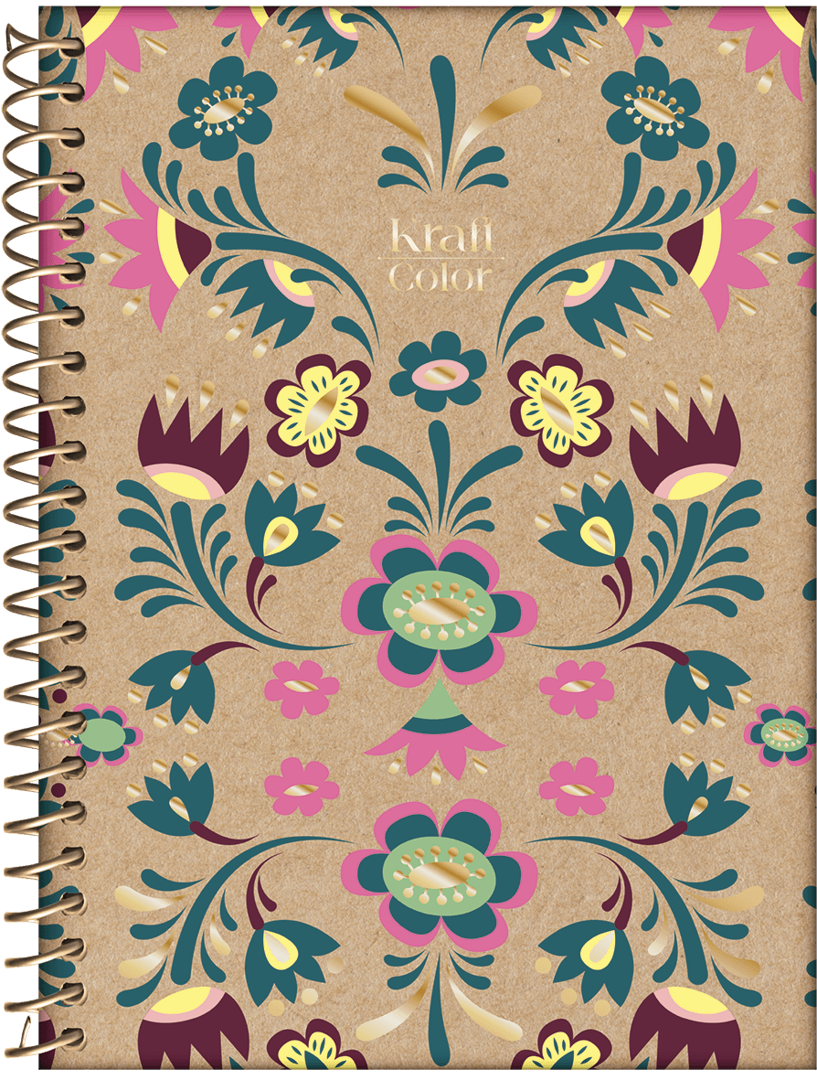 CADERNO ESPIRAL CAPA DURA 1/8 80 FOLHAS - KRAFT COLOR — miniatura 3