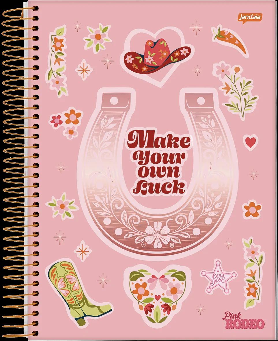 CADERNO ESPIRAL UNIVERSITÁRIO CAPA DURA 01 MATÉRIA 80 FOLHAS - PINK RODEO — miniatura 4