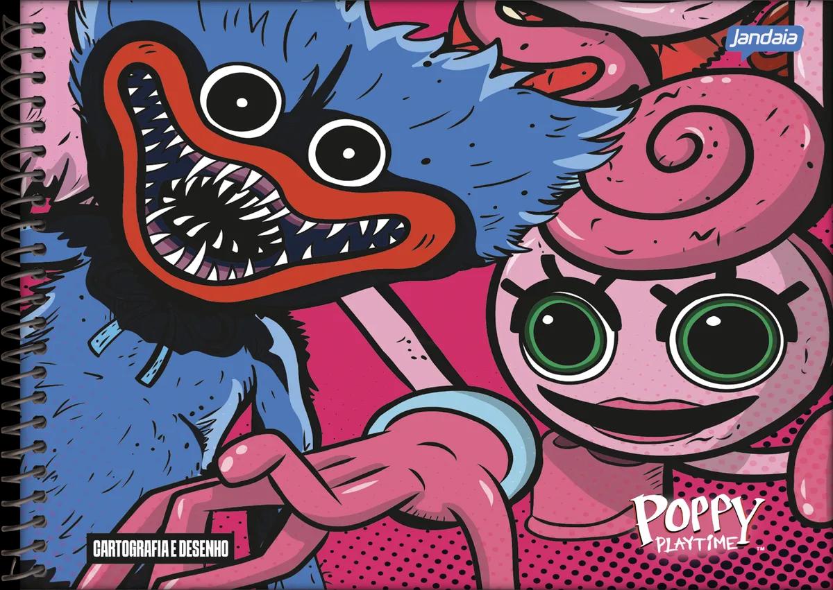 CADERNO ESPIRAL CAPA DURA 80 FOLHAS CARTOGRAFIA - POPPY PLAYTIME