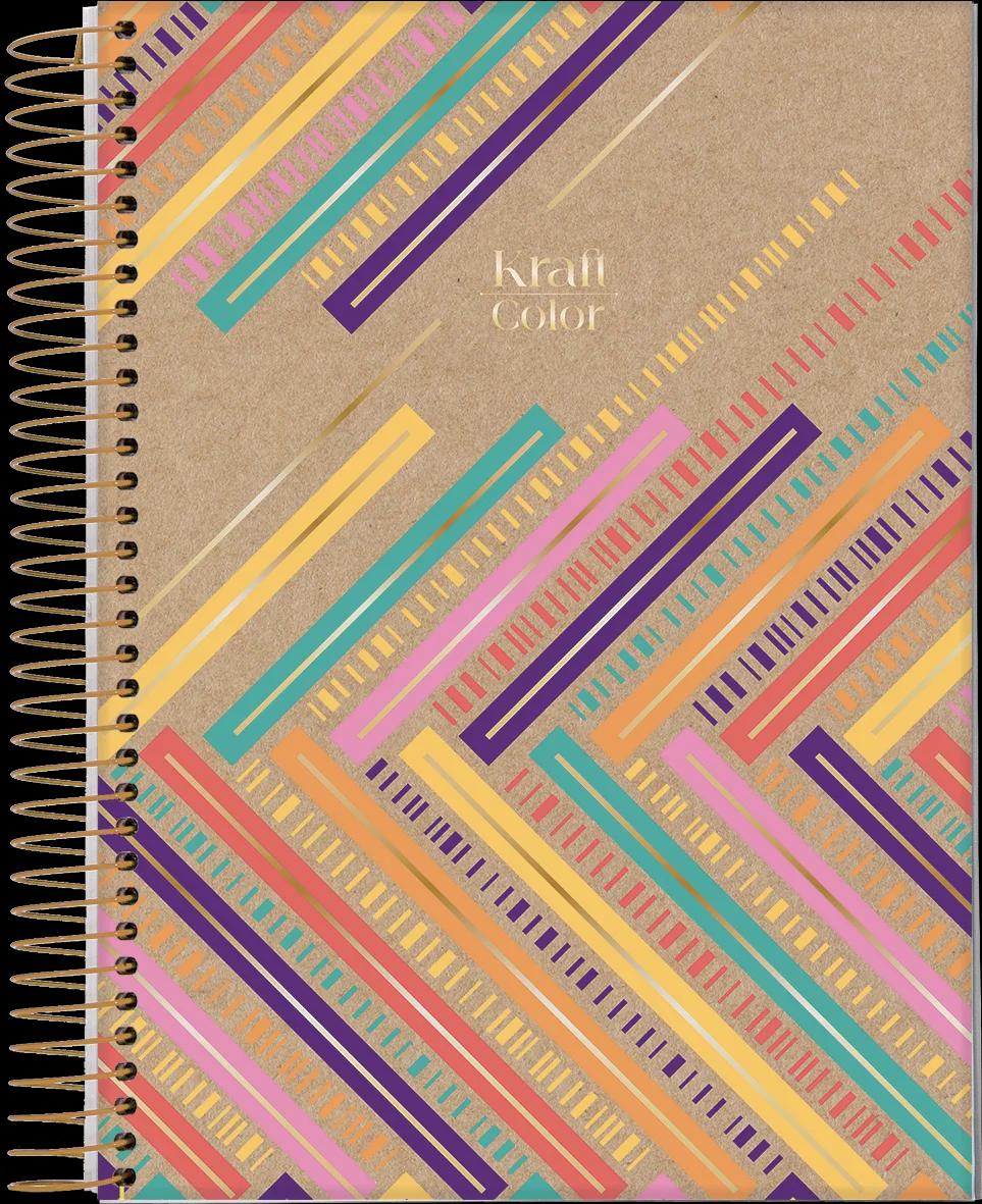 CADERNO ESPIRAL UNIVERSITÁRIO CAPA DURA 10 MATÉRIAS 160 FOLHAS - KRAFT COLOR — miniatura 2