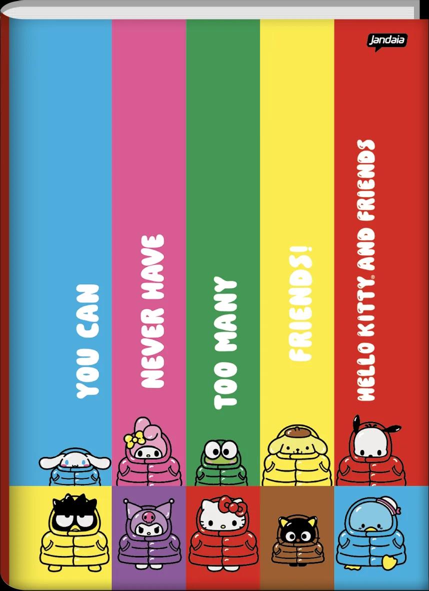 CADERNO BROCHURA CAPA DURA UNIVERSITÁRIO 80 FOLHAS - HELLO KITTY & AMIGOS