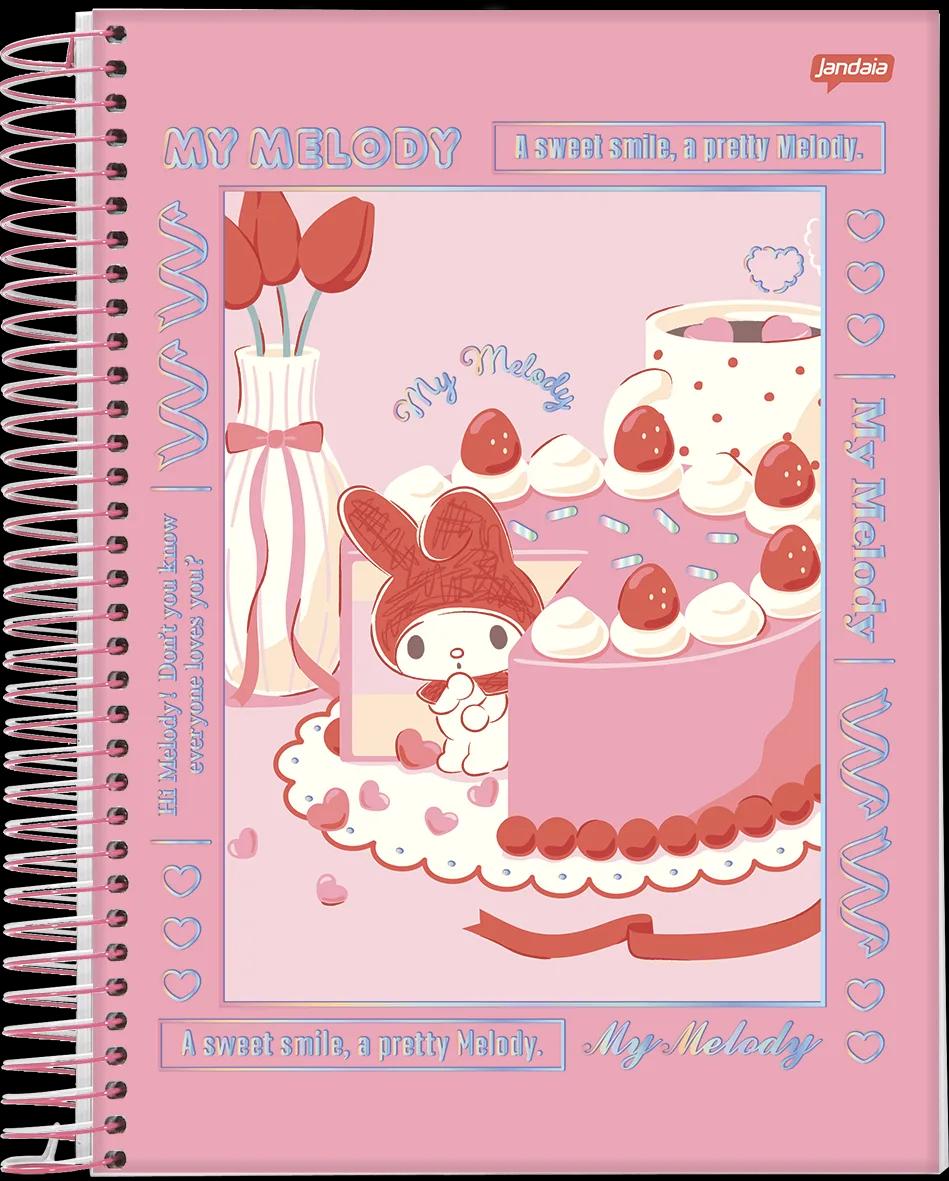 CADERNO ESPIRAL UNIVERSITÁRIO CAPA DURA 15 MATÉRIAS 240 FOLHAS - MY MELODY