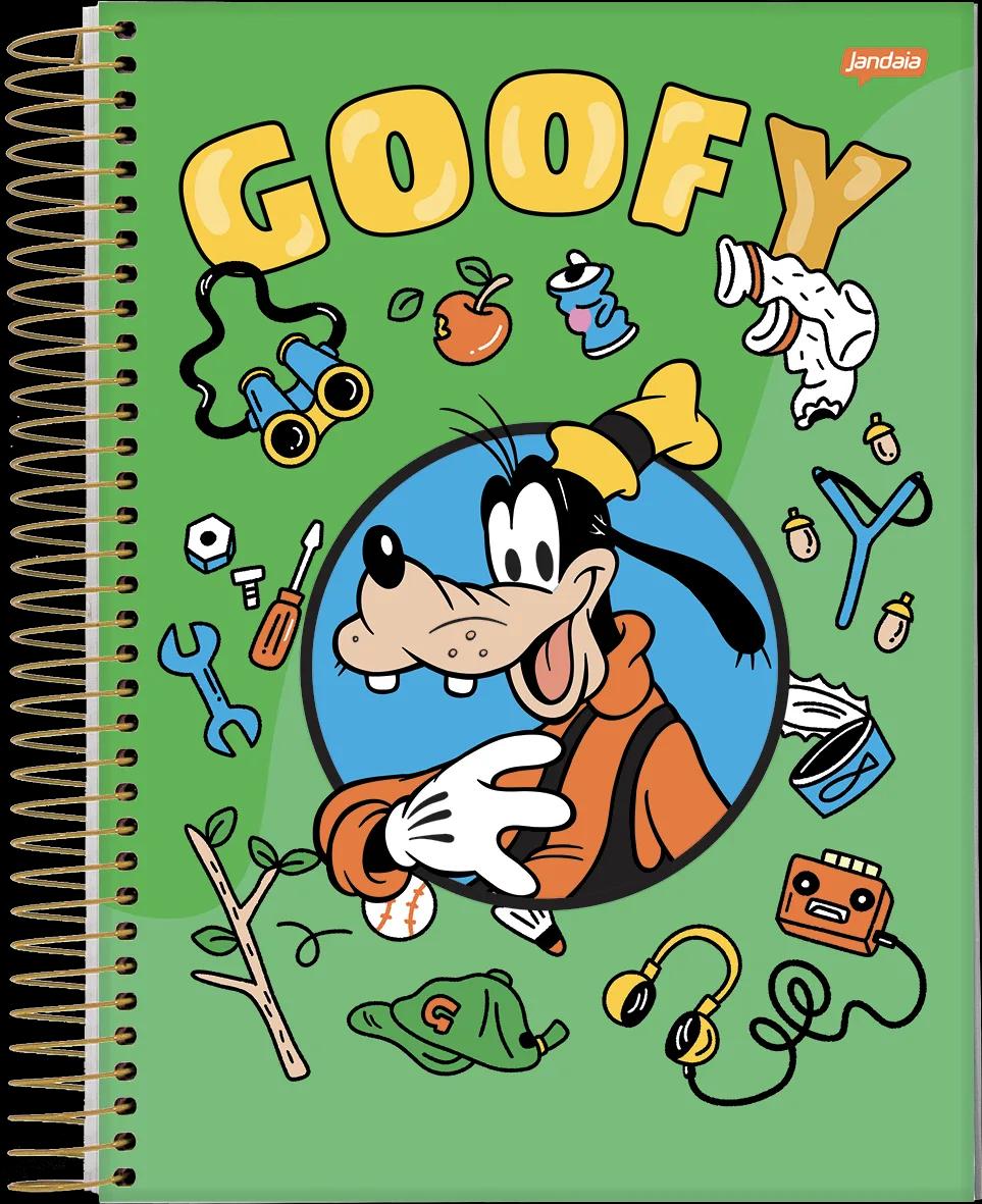CADERNO ESPIRAL UNIVERSITÁRIO CAPA DURA 01 MATÉRIA 80 FOLHAS - GOOFY — miniatura 2