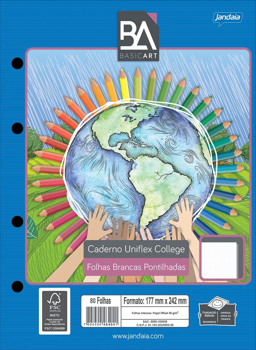 CADERNO FLEX PONTILHADO 175X242MM 80FLS - BASIC ART