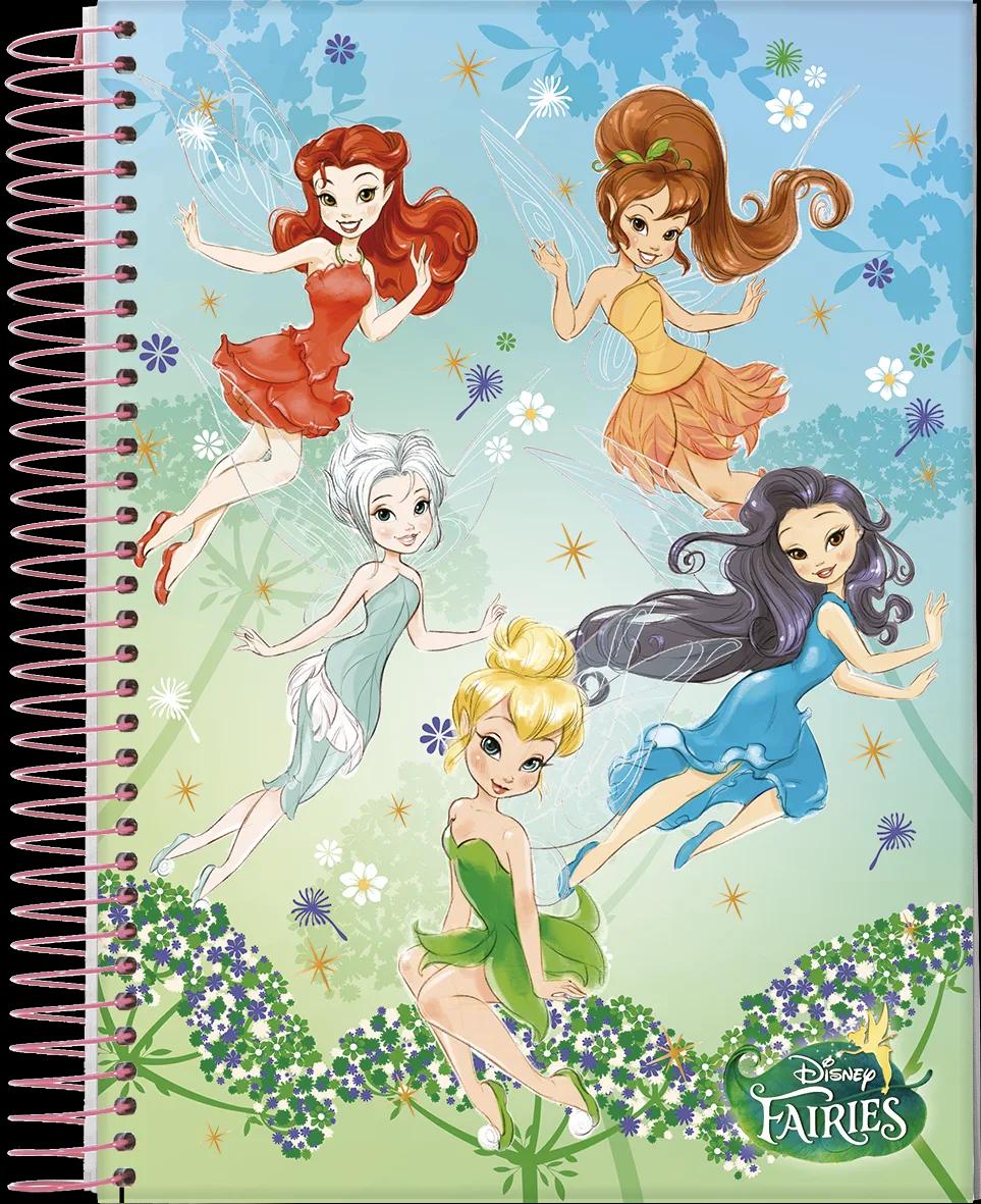 CADERNO ESPIRAL UNIVERSITÁRIO CAPA DURA 01 MATÉRIA 80 FOLHAS - FADAS DISNEY — miniatura 6