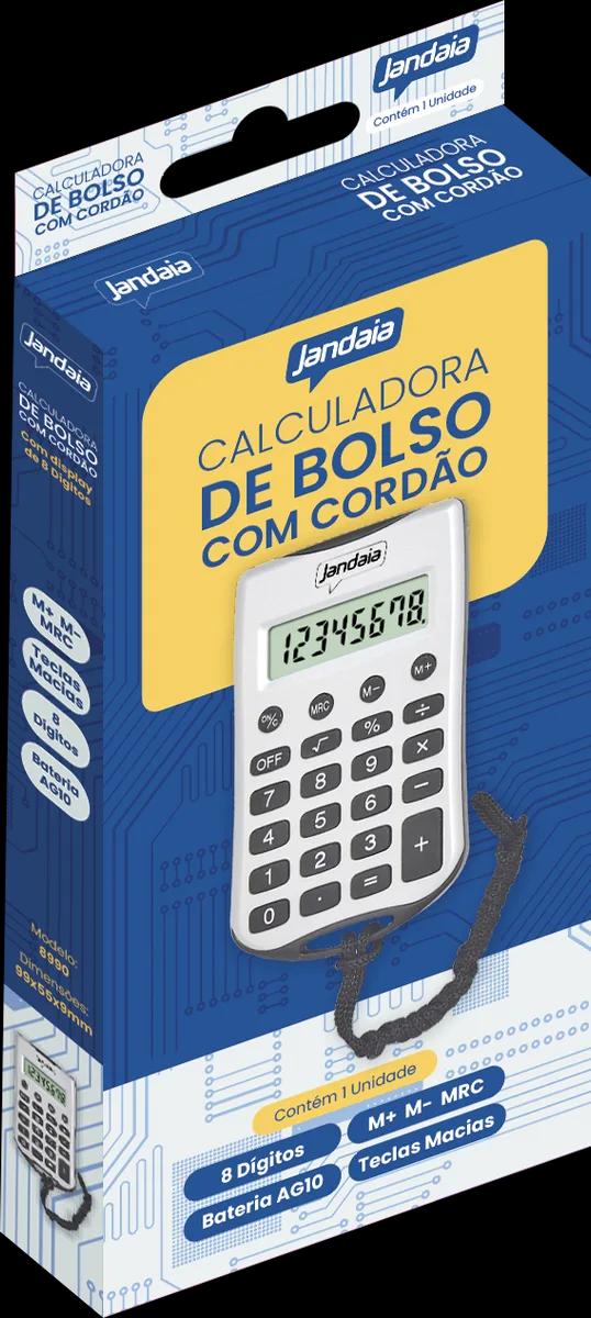 CALCULADORA BOLSO COM CORDÃO 8 DIGITOS - JANDAIA