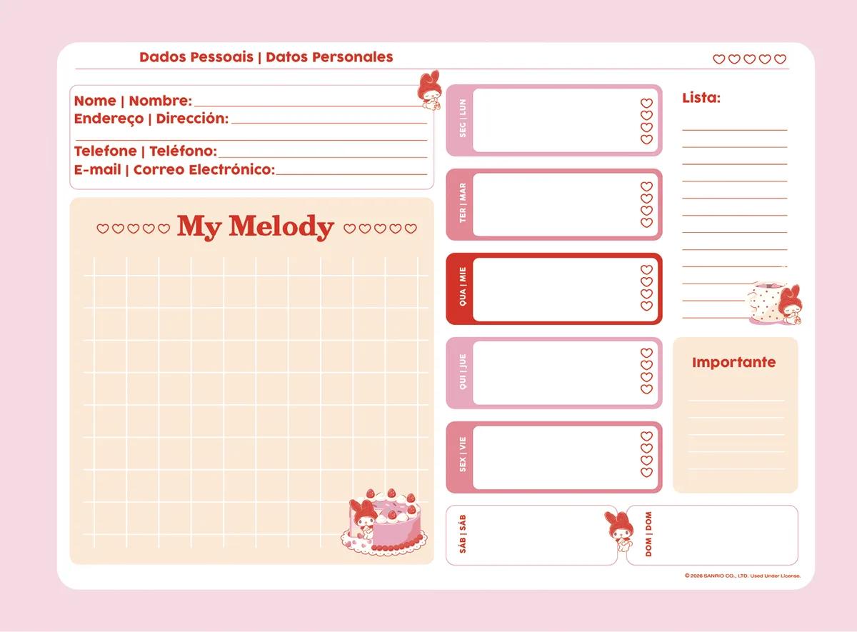 CADERNO ESPIRAL CAPA DURA 80 FOLHAS CARTOGRAFIA - MY MELODY — miniatura 3