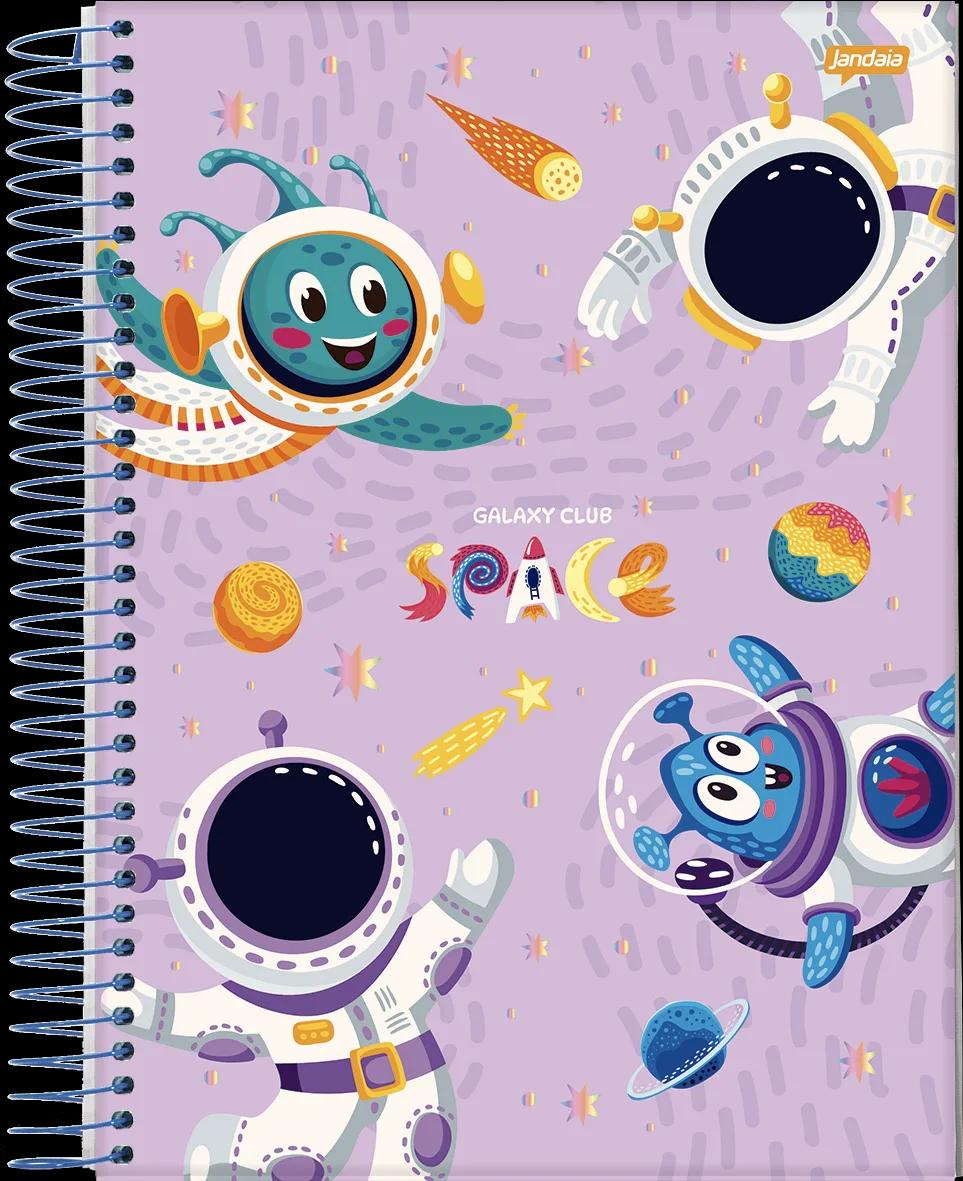 CADERNO ESPIRAL CAPA DURA 1/8 80 FOLHAS - GALAXY CLUB SPACE — miniatura 3