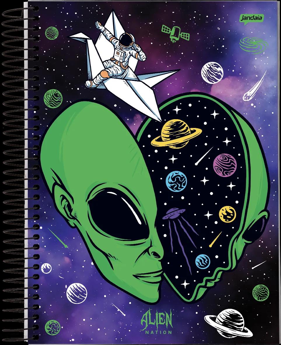 CADERNO ESPIRAL UNIVERSITÁRIO CAPA DURA 01 MATÉRIA 80 FOLHAS - ALIEN NATION — miniatura 2