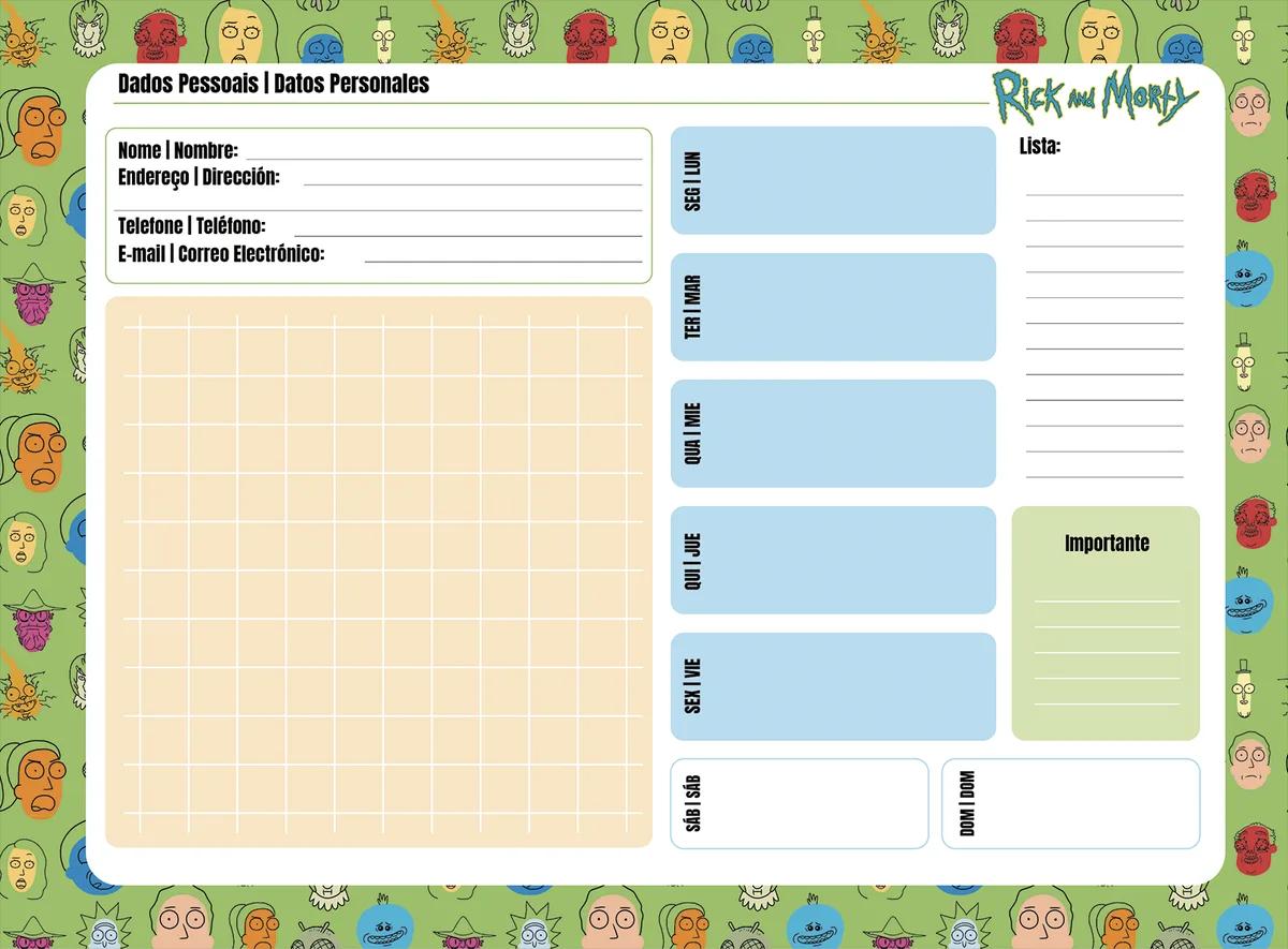 CADERNO ESPIRAL CAPA DURA 80 FOLHAS CARTOGRAFIA - RICK AND MORTY — miniatura 3