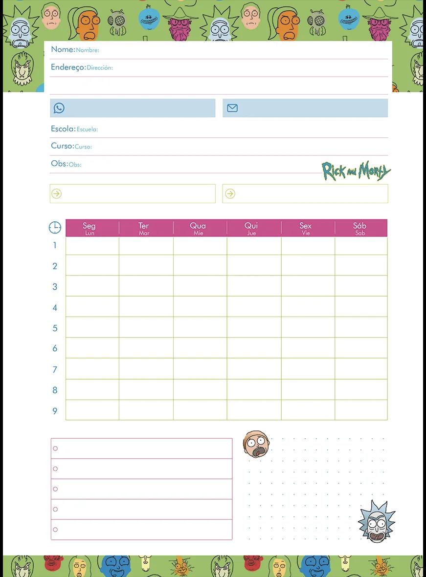 CADERNO ESPIRAL UNIVERSITÁRIO CAPA DURA 15 MATÉRIAS 240 FOLHAS - RICK AND MORTY — miniatura 9