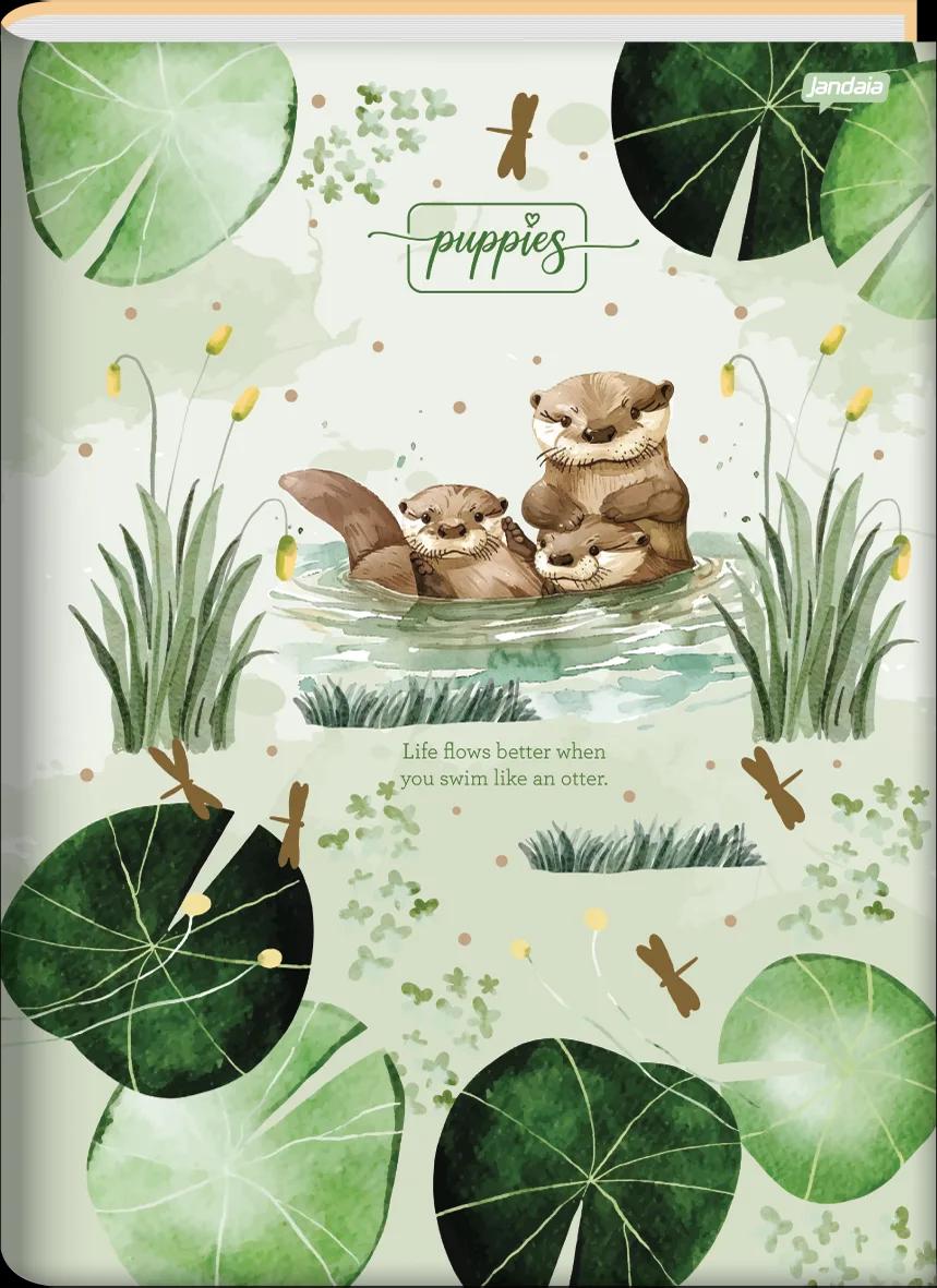 CADERNO BROCHURA CAPA DURA 1/4 80 FOLHAS - PUPPIES — miniatura 3