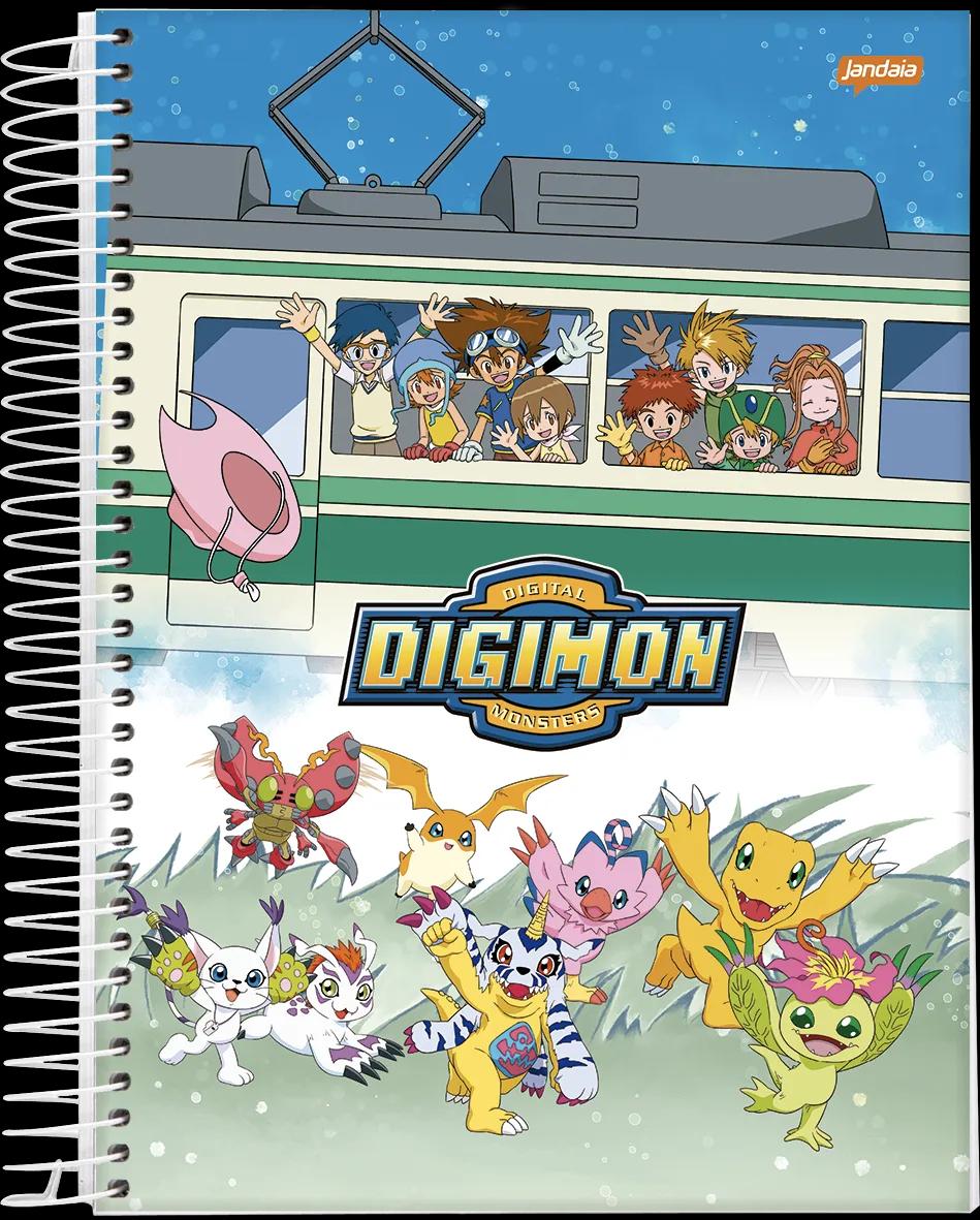 CADERNO ESPIRAL UNIVERSITÁRIO CAPA DURA 01 MATÉRIA 80 FOLHAS - DIGIMON — miniatura 2