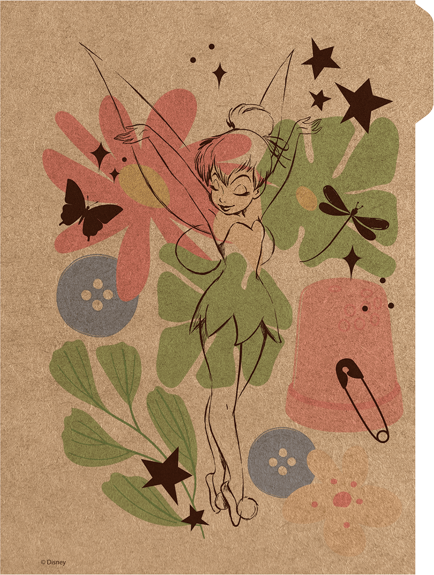 CADERNO COLLEGE CAPA DURA 80 FOLHAS ARGOLADO - TINKER BELL KRAFT — miniatura 2