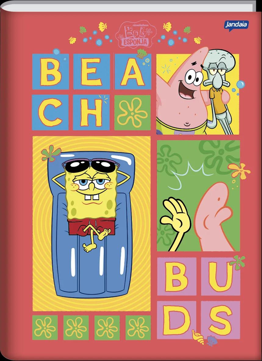 CADERNO BROCHURA CAPA DURA 1/4 80 FOLHAS - BOB ESPONJA