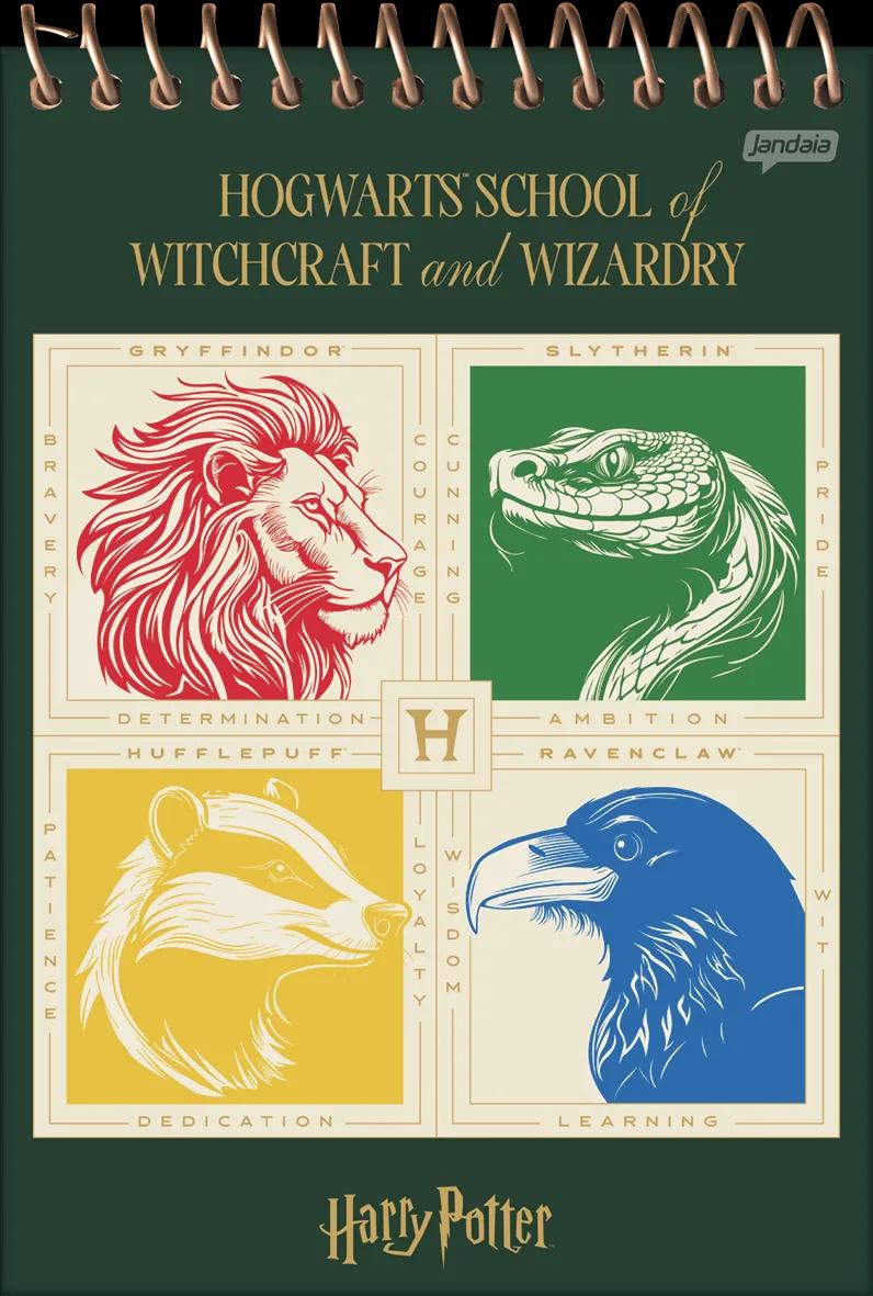 CADERNETA APONTAMENTO ESPIRAL CAPA DURA 80 FOLHAS - HARRY POTTER