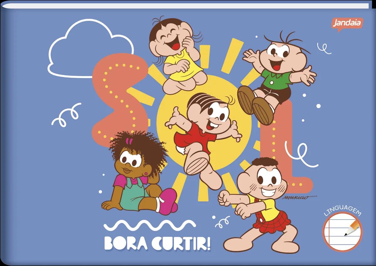 CADERNO BROCHURA CAPA DURA 1/4 40 FOLHAS LINGUAGEM - TURMA DA MÔNICA