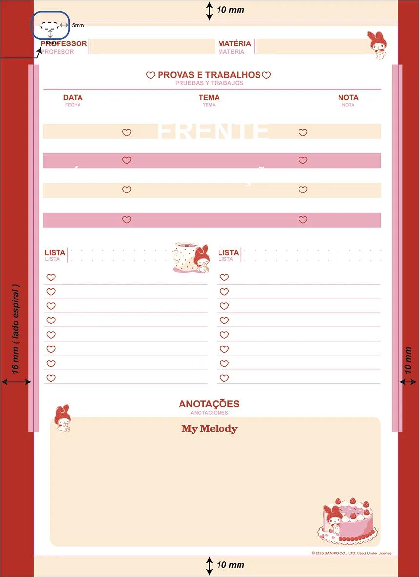 CADERNO ESPIRAL UNIVERSITÁRIO CAPA DURA 01 MATÉRIA 80 FOLHAS - MY MELODY — miniatura 10