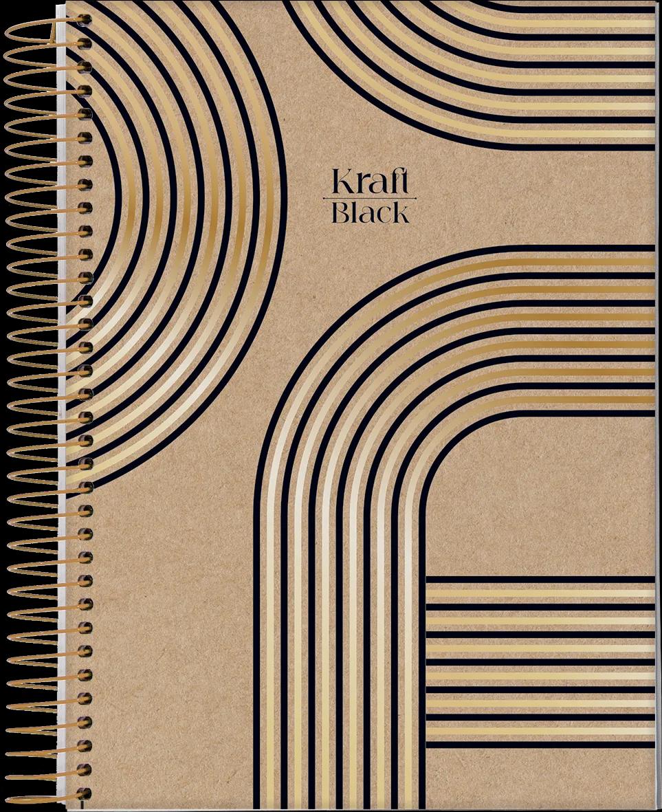 CADERNO ESPIRAL UNIVERSITÁRIO CAPA DURA 10 MATÉRIAS 160 FOLHAS - KRAFT BLACK — miniatura 4